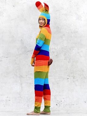 NWT Blamo Rainbow Bunny Onesie Onepiece jumpsuit sweater